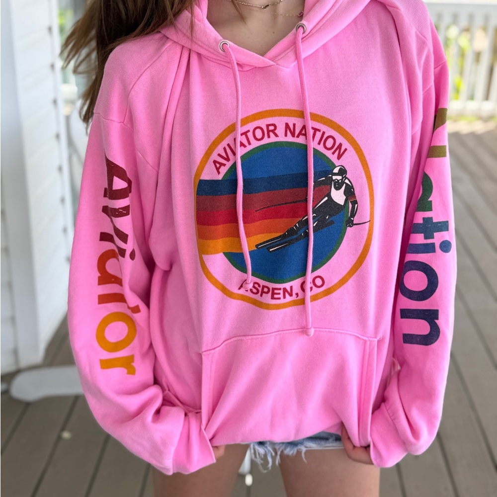 Aviator Nation Relaxed Pullover Hoodie - Neon Pink **SOLD OUT ONLINE**